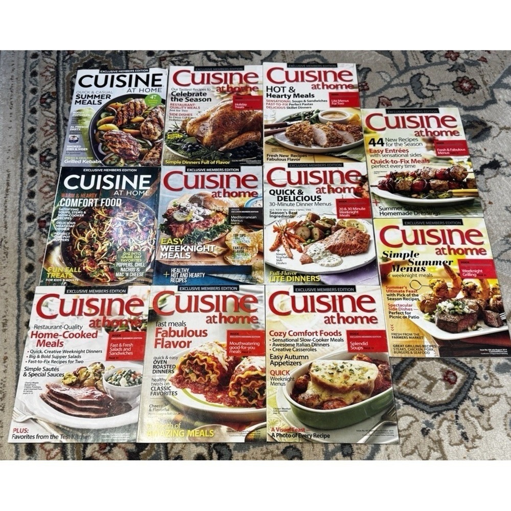 Cuisine at Home Exclusive‎ Members Edition Lot of 11 Cooking Magazines Ephemera